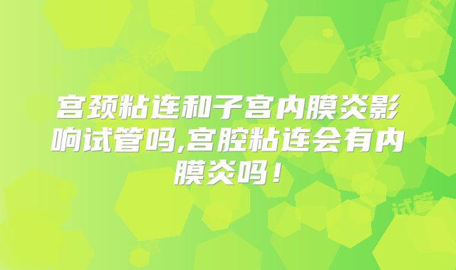 宫颈粘连和子宫内膜炎影响试管吗,宫腔粘连会有内膜炎吗!