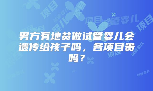 男方有地贫做试管婴儿会遗传给孩子吗,各项目贵吗?