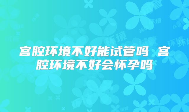 宫腔环境不好能试管吗 宫腔环境不好会怀孕吗