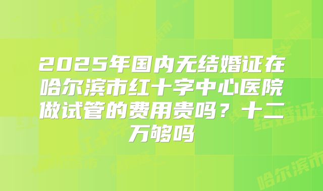 2025年国内无结婚证在哈尔滨市红十字中心医院做试管的费用贵吗？十二万够吗