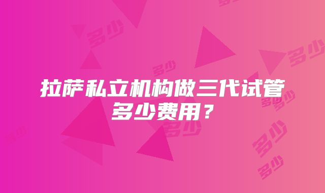 拉萨私立机构做三代试管多少费用?