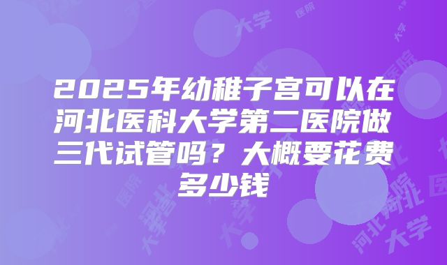 2025年幼稚子宫可以在河北医科大学第二医院做三代试管吗？大概要花费多少钱