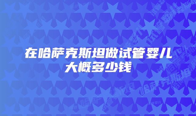 在哈萨克斯坦做试管婴儿大概多少钱