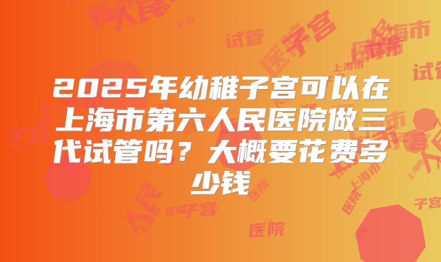 2025年幼稚子宫可以在上海市第六人民医院做三代试管吗？大概要花费多少钱
