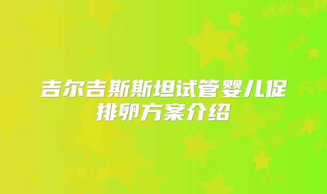 吉尔吉斯斯坦试管婴儿促排卵方案介绍