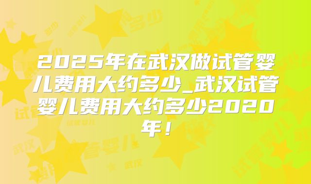 2025年在武汉做试管婴儿费用大约多少_武汉试管婴儿费用大约多少2020年!