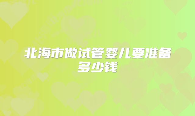 北海市做试管婴儿要准备多少钱