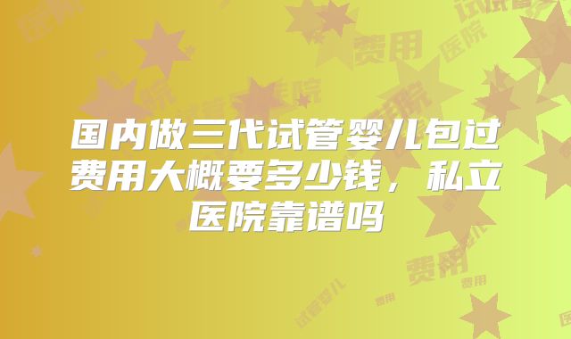 国内做三代试管婴儿包过费用大概要多少钱，私立医院靠谱吗