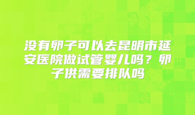 没有卵子可以去昆明市延安医院做试管婴儿吗？卵子供需要排队吗
