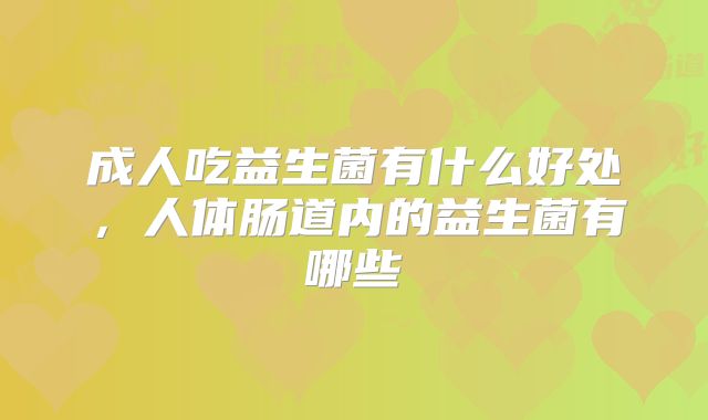 成人吃益生菌有什么好处，人体肠道内的益生菌有哪些