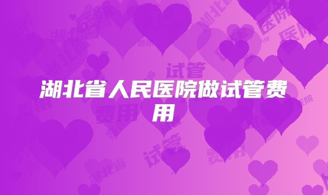 湖北省人民医院做试管费用