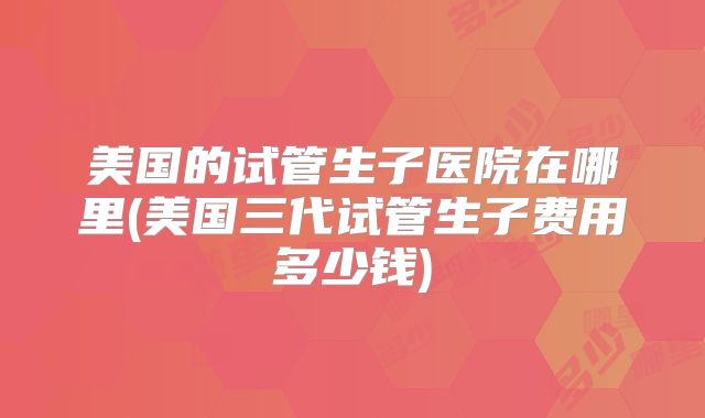 美国的试管生子医院在哪里(美国三代试管生子费用多少钱)