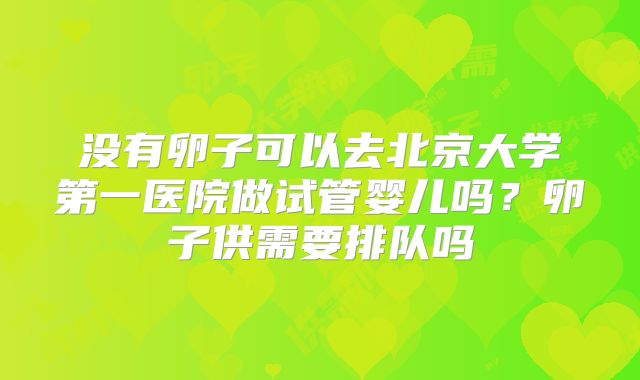 没有卵子可以去北京大学第一医院做试管婴儿吗？卵子供需要排队吗