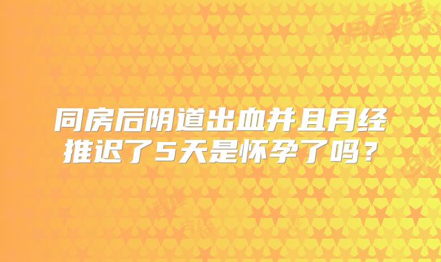 同房后阴道出血并且月经推迟了5天是怀孕了吗?