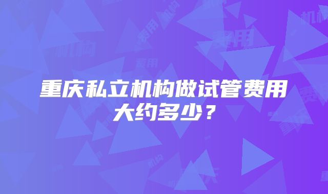 重庆私立机构做试管费用大约多少？