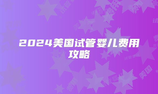 2024美国试管婴儿费用攻略