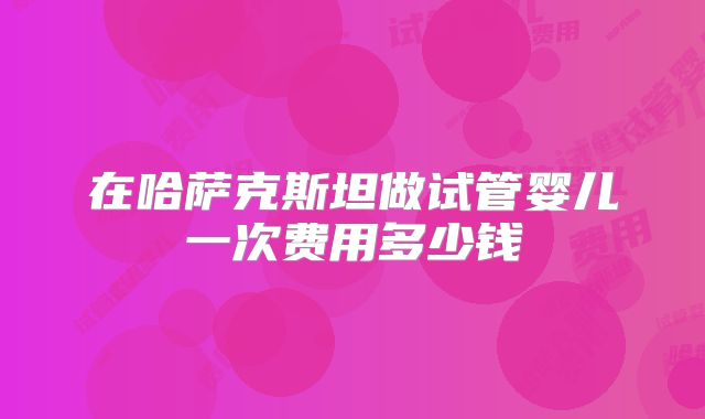 在哈萨克斯坦做试管婴儿一次费用多少钱