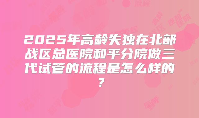 2025年高龄失独在北部战区总医院和平分院做三代试管的流程是怎么样的？