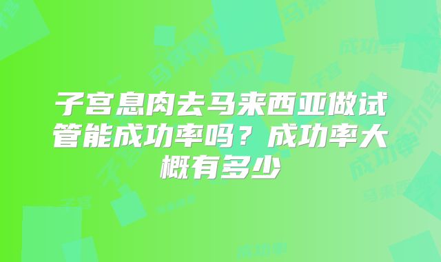 子宫息肉去马来西亚做试管能成功率吗？成功率大概有多少