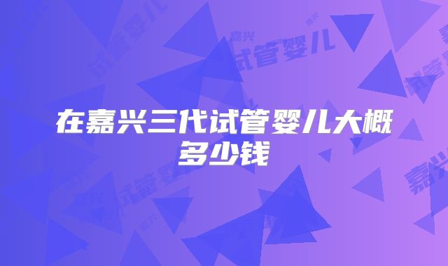 在嘉兴三代试管婴儿大概多少钱