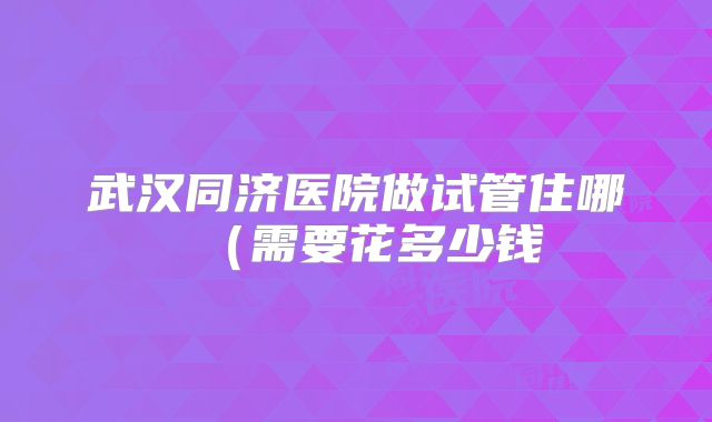 武汉同济医院做试管住哪（需要花多少钱