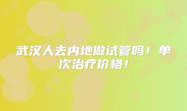 武汉人去内地做试管吗!单次治疗价格!