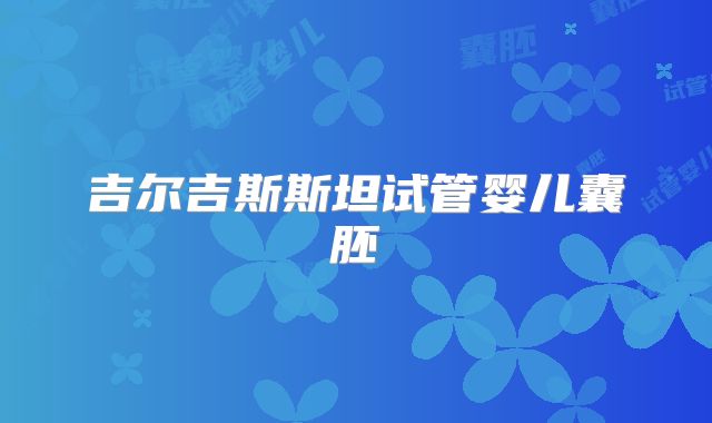 吉尔吉斯斯坦试管婴儿囊胚