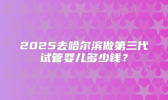 2025去哈尔滨做第三代试管婴儿多少钱？