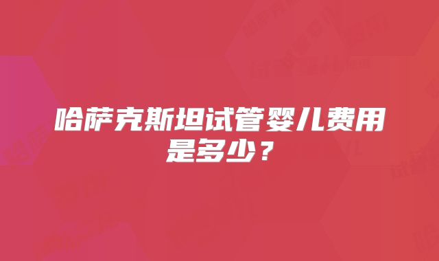 哈萨克斯坦试管婴儿费用是多少？