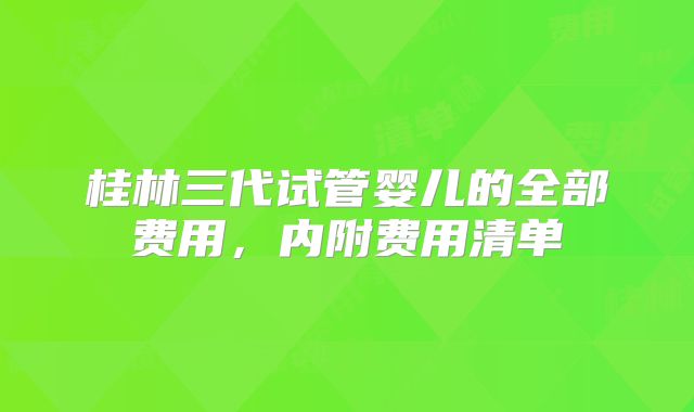 桂林三代试管婴儿的全部费用,内附费用清单