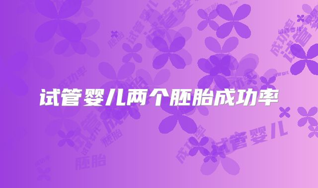 试管婴儿两个胚胎成功率
