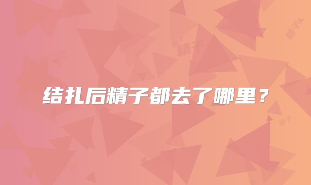 结扎后精子都去了哪里？