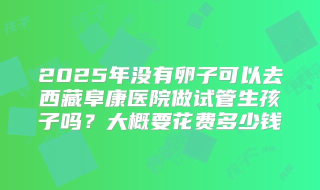 2025年没有卵子可以去西藏阜康医院做试管生孩子吗？大概要花费多少钱