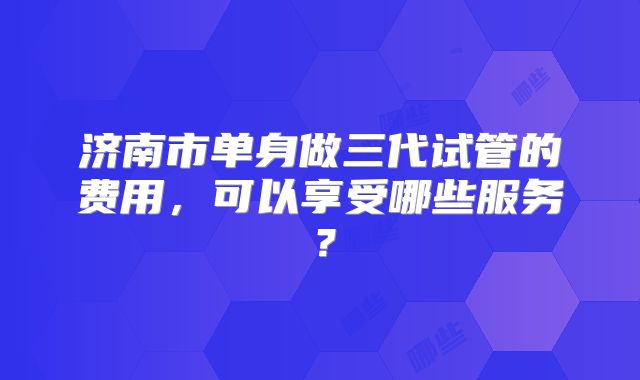 济南市单身做三代试管的费用,可以享受哪些服务?