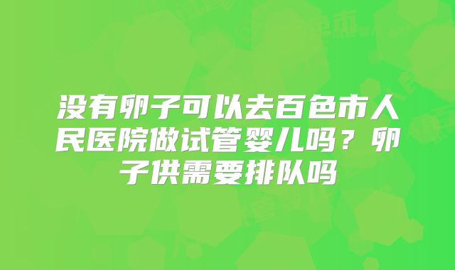 没有卵子可以去百色市人民医院做试管婴儿吗？卵子供需要排队吗