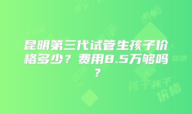昆明第三代试管生孩子价格多少?费用8.5万够吗?