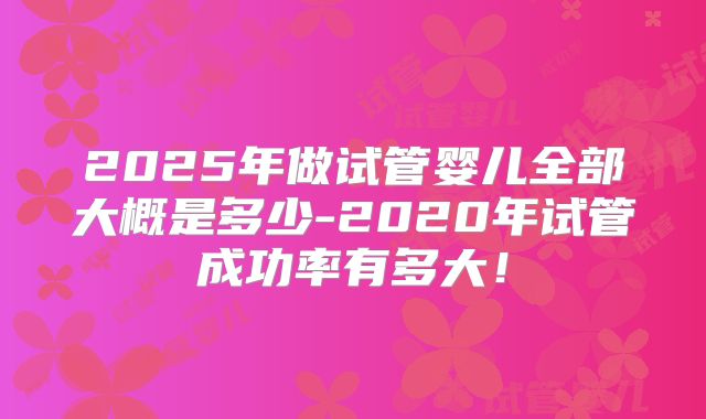 2025年做试管婴儿全部大概是多少-2020年试管成功率有多大！