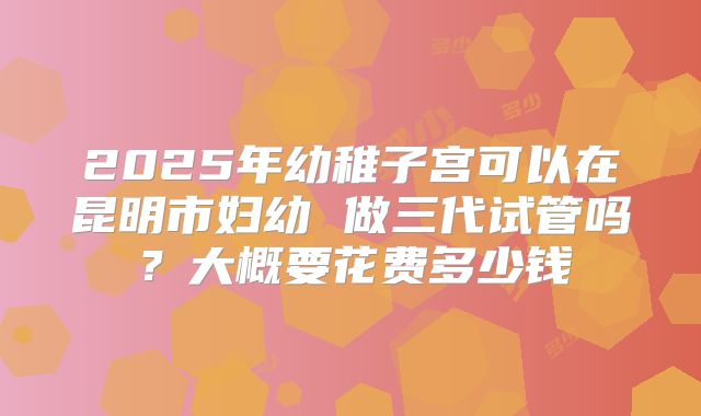 2025年幼稚子宫可以在昆明市妇幼 做三代试管吗？大概要花费多少钱