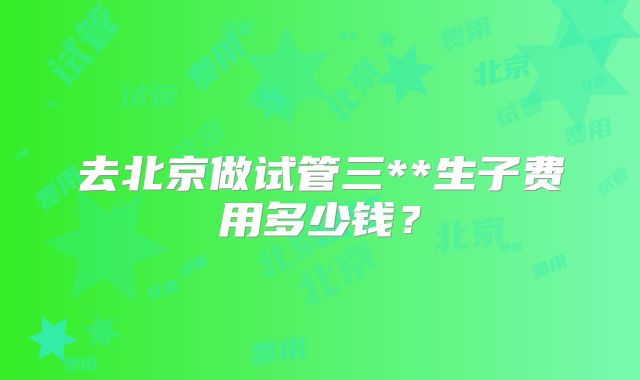 去北京做试管三**生子费用多少钱?