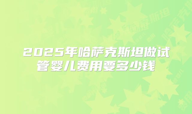 2025年哈萨克斯坦做试管婴儿费用要多少钱