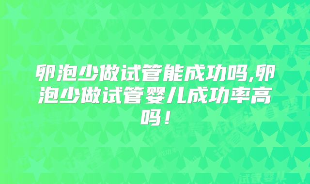 卵泡少做试管能成功吗,卵泡少做试管婴儿成功率高吗!