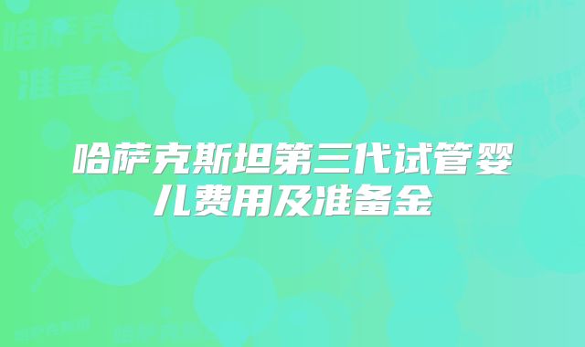 哈萨克斯坦第三代试管婴儿费用及准备金