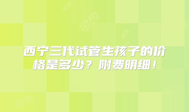 西宁三代试管生孩子的价格是多少？附费明细！