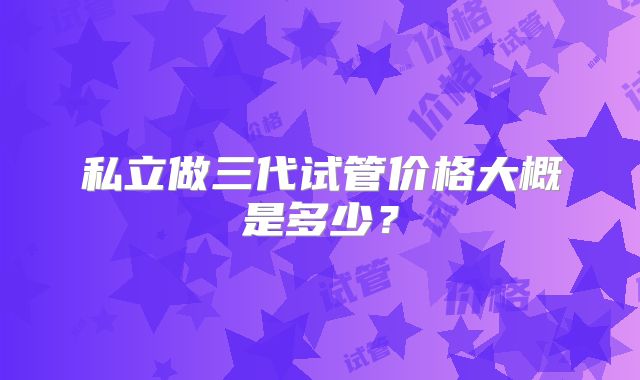 私立做三代试管价格大概是多少?