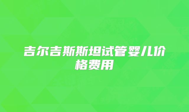 吉尔吉斯斯坦试管婴儿价格费用