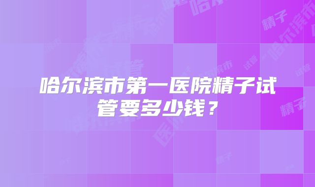 哈尔滨市第一医院精子试管要多少钱？