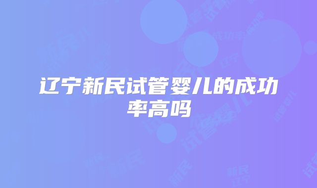 辽宁新民试管婴儿的成功率高吗