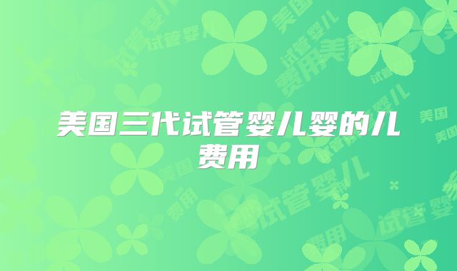 美国三代试管婴儿婴的儿费用