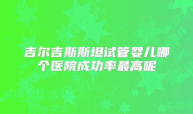 吉尔吉斯斯坦试管婴儿哪个医院成功率最高呢