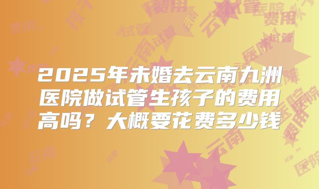 2025年未婚去云南九洲医院做试管生孩子的费用高吗?大概要花费多少钱